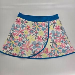 Callaway 17" Chevron Floral Print Wrap Flounce Golf Skort, Size L